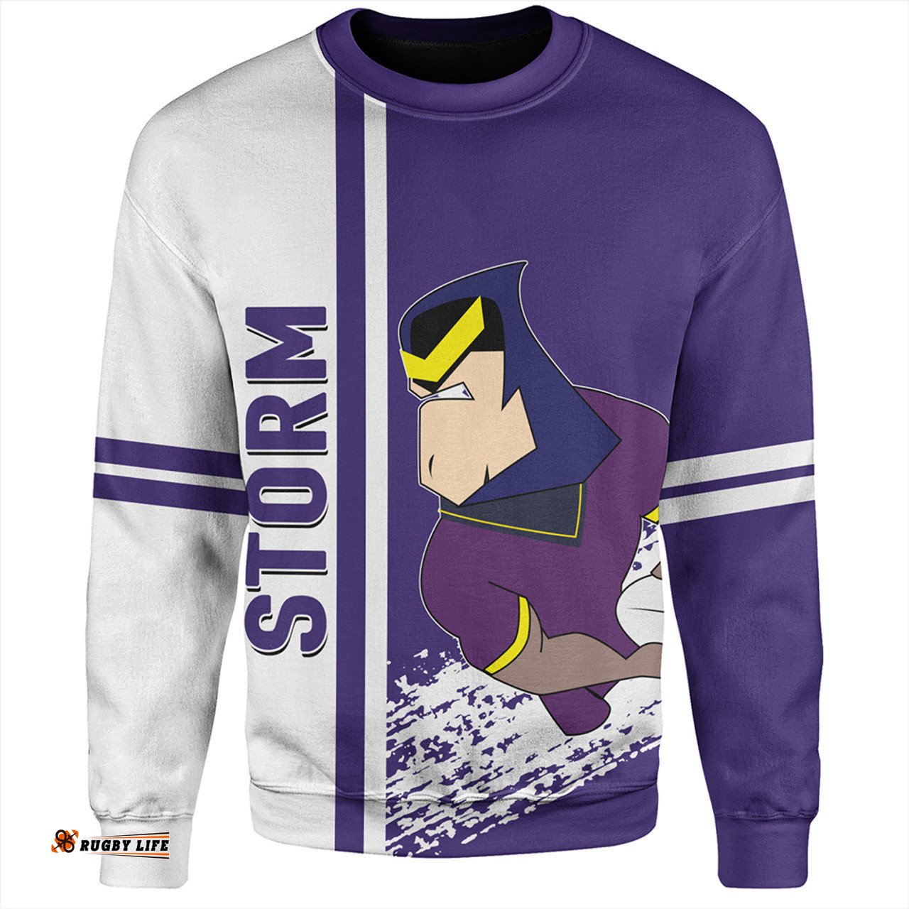 Amazing Aussie Melbourne Storm Melbourne Storm Mascot Quater Style Sweatshirt