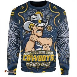 Amazing Aussie North Queensland Cowboys Aboriginal Pattern Inspired Victory Is Ours Sweatshirt