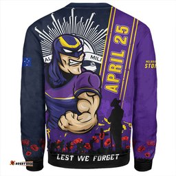 Amazing Aussie Melbourne Storm Anzac Day Lest We Forget Strong Fighting Spirit Sweatshirt