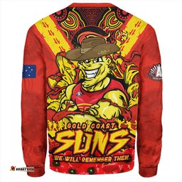 Amazing Aussie Gold Coast SUNS Ripped Legacy Of The Game The ANZAC Spirit Lives On Sweatshirt