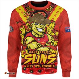 Amazing Aussie Gold Coast SUNS Ripped Legacy Of The Game The ANZAC Spirit Lives On Sweatshirt