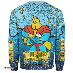 Amazing Aussie Gold Coast Titans Custom Team With Dot And Star Patterns For Tough Fan Sweatshirt