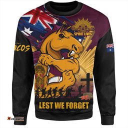 Amazing Aussie Brisbane Broncos Fearless ANZAC Defender Sweatshirt