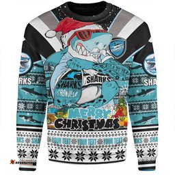Amazing Aussie Cronulla Sutherland Sharks Christmas Custom Sharks Santa Aussie Big Things Sweatshirt