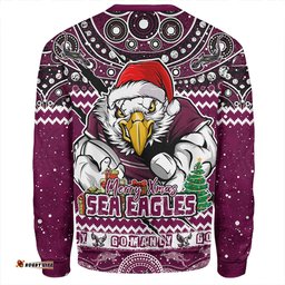 Amazing Aussie Manly Warringah Sea Eagles Aboriginal Xmas Special Ugly Christmas Style Sweatshirt