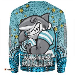Amazing Aussie Cronulla Sutherland Sharks Custom Custom With Aboriginal Inspired Style Of Dot Painting Patterns  Sweatshirt