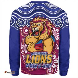 Amazing Aussie Brisbane Lions Aboriginal Inspired Tough Fan Football For Life Sweatshirt