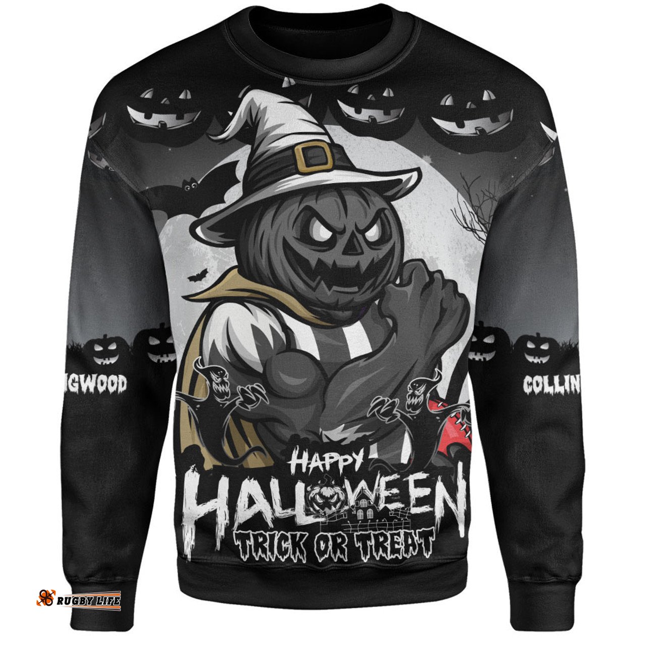Amazing Aussie Collingwood Dark Pumpkin Halloween Spirit Sweatshirt