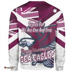 Amazing Aussie Manly Warringah Sea Eagles Happy Australia Day We Are One And Free V2 Sweatshirt