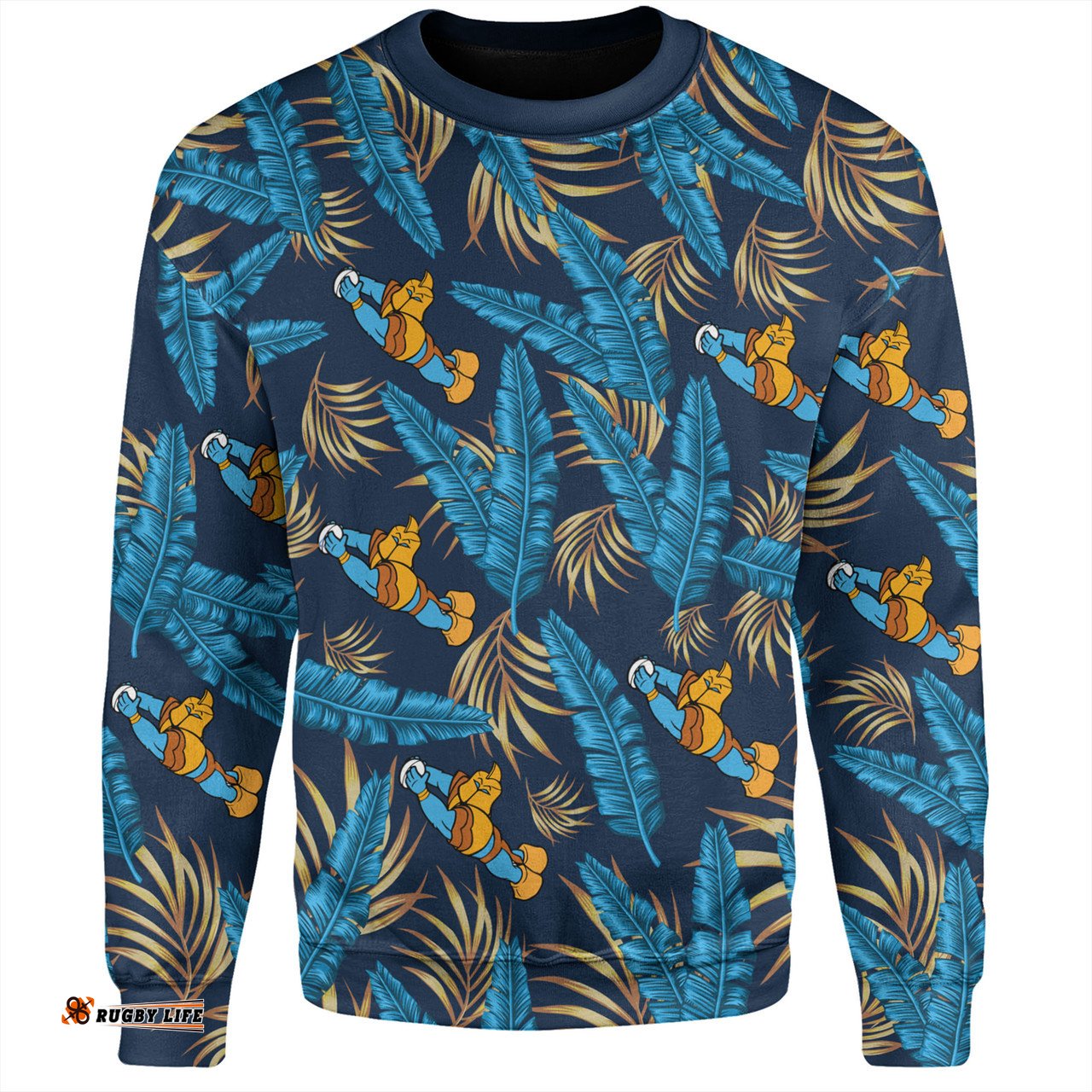 Amazing Aussie Gold Coast Titans Custom Tropical Patterns Gold Coast Titans Sweatshirt
