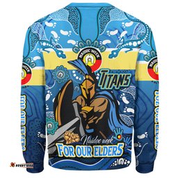 Amazing Aussie Gold Coast Titans Naidoc Week Custom For Our Elders Home Jersey Sweatshirt