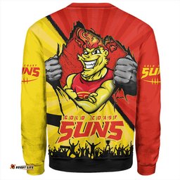 Amazing Aussie Gold Coast SUNS Breaking Through Fan Design Sweatshirt