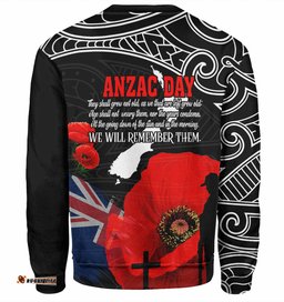 Amazing Aussie New Zealand Warriors Anzac Day Custom Maori New Zealand Warriors Anzac Day Poppies Sweatshirt