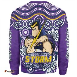 Amazing Aussie Melbourne Storm Aboriginal Inspired Tough Fan Rugby For Life Sweatshirt