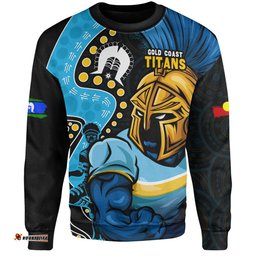 Amazing Aussie Gold Coast Titans NAIDOC Indigenous Warrior Spirit Sweatshirt