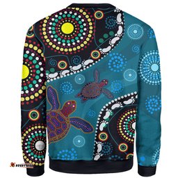Amazing Aussie Indigenous All Stars Custom Dreamtime Turtle With Indigenous Cultures Flag Sweatshirt