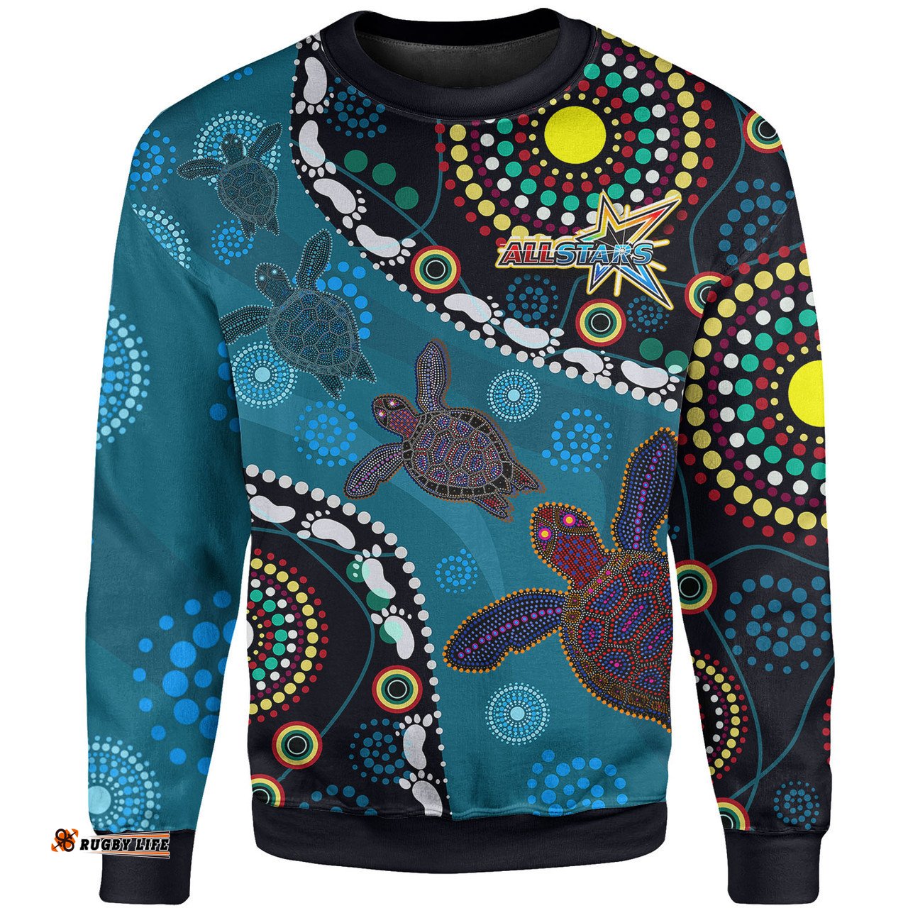 Amazing Aussie Indigenous All Stars Custom Dreamtime Turtle With Indigenous Cultures Flag Sweatshirt