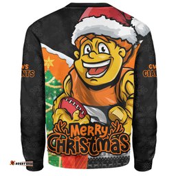 Amazing Aussie GWS GIANTS Santa Scoring Touchdown On Christmas Game Day Sweatshirt