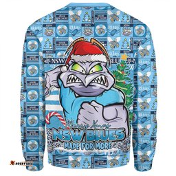 Amazing Aussie New South Wales Blues Merry Ugly Christmas Comic Style Sweatshirt
