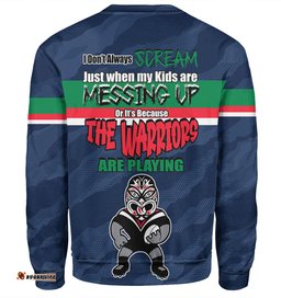 Amazing Aussie New Zealand Warriors Mother's Day Screaming Mom and Crazy Fan Sweatshirt