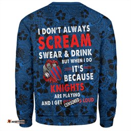 Amazing Aussie Newcastle Knights Sport Scream With Tropical Patterns Sweatshirt