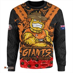 Amazing Aussie GWS GIANTS Ripped Legacy Of The Game The ANZAC Spirit Lives On Sweatshirt
