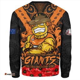 Amazing Aussie GWS GIANTS Ripped Legacy Of The Game The ANZAC Spirit Lives On Sweatshirt
