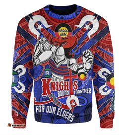 Amazing Aussie Newcastle Knights Naidoc Week Custom Newcastle Knights Naidoc Week For Our Elders Knights Bound Together Sweatshirt