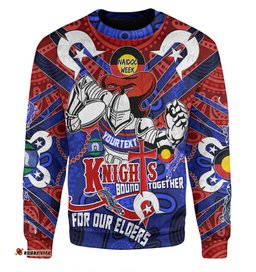 Amazing Aussie Newcastle Knights Naidoc Week Custom Newcastle Knights Naidoc Week For Our Elders Knights Bound Together Sweatshirt