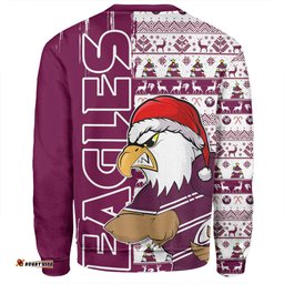Amazing Aussie Manly Warringah Sea Eagles Merry Ugly Xmas Nordic Pattern Style Sweatshirt