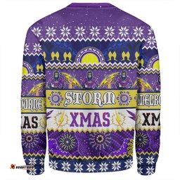 Amazing Aussie Melbourne Storm Christmas Aboriginal Custom Indigenous Knitted Ugly Xmas Style Sweatshirt