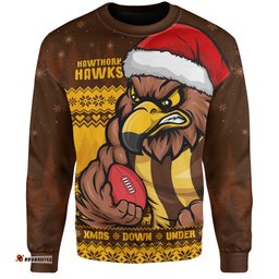 Amazing Aussie Hawthorn Merry Christmas Down Under Footy Power Style Sweatshirt
