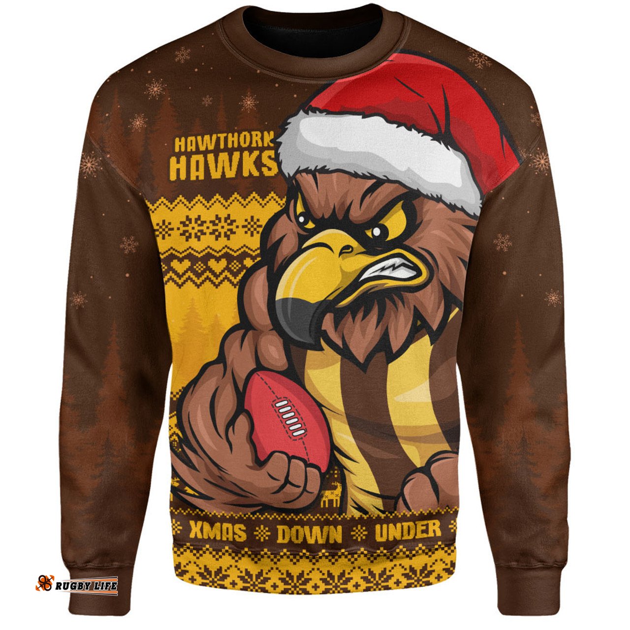 Amazing Aussie Hawthorn Merry Christmas Down Under Footy Power Style Sweatshirt