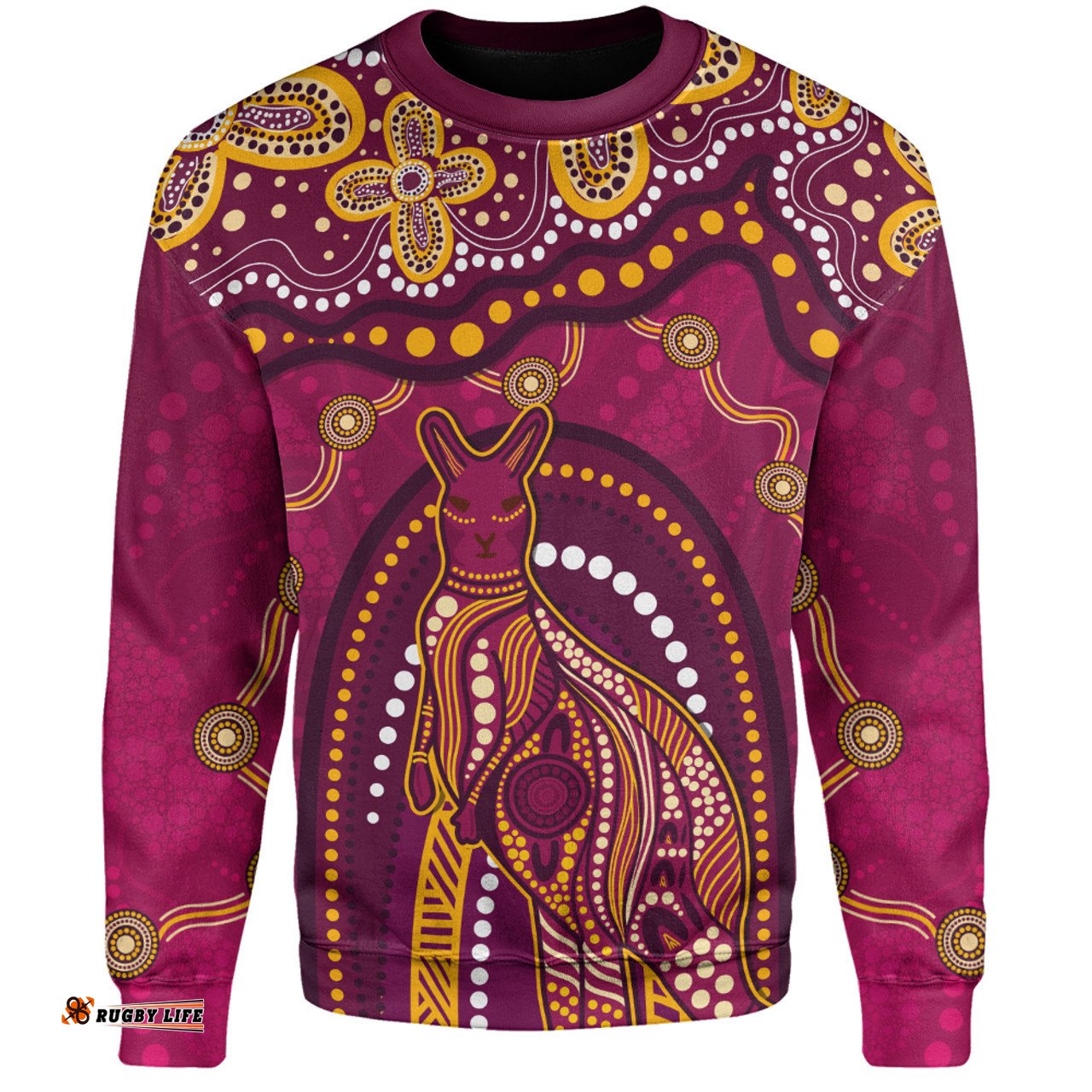 Amazing Aussie Indigenous Australian Aboriginal Kangaroo Dreaming Outback Spirit Edition Maroons Sweatshirt