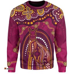 Amazing Aussie Indigenous Australian Aboriginal Kangaroo Dreaming Outback Spirit Edition Maroons Sweatshirt