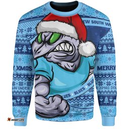 Amazing Aussie New South Wales Blues Ugly Knit Style For Christmas Game Fans Sweatshirt