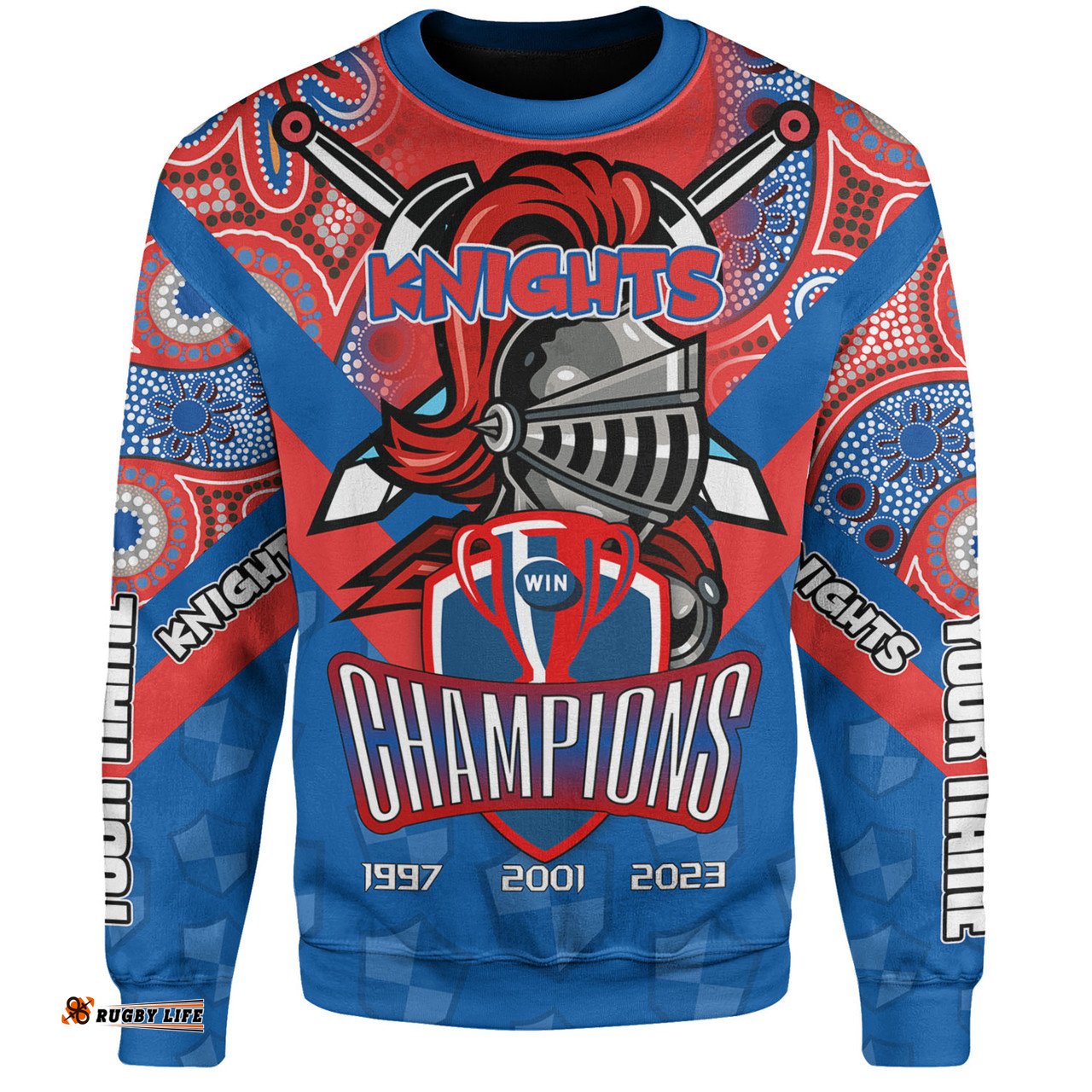 Amazing Aussie Newcastle Knights Sport Custom Talent Win Games But Teamwork And Intelligence Win Championships With Aboriginal Style Sweatshirt