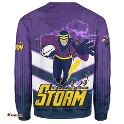 Amazing Aussie Melbourne Storm Melbourne Storm Mascot With Australia Flag Sweatshirt