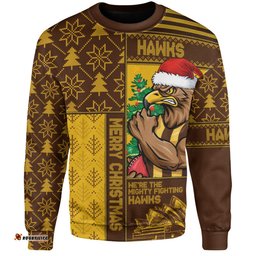 Amazing Aussie Hawthorn Merry Christmas Knit Style Festive Spirit Sweatshirt