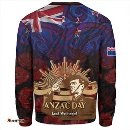 Amazing Aussie New Zealand Warriors Anzac Day Custom Soldier Maori Patterns Sweatshirt