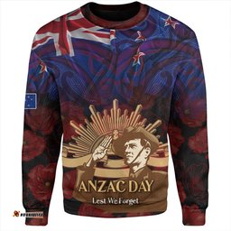 Amazing Aussie New Zealand Warriors Anzac Day Custom Soldier Maori Patterns Sweatshirt