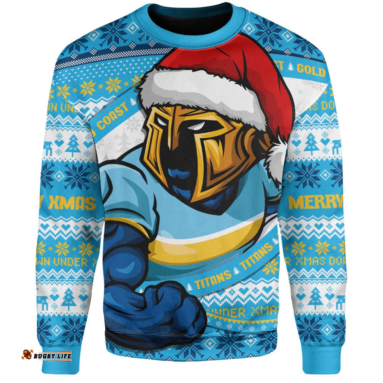 Amazing Aussie Gold Coast Titans Ugly Knit Style For Christmas Game Fans Sweatshirt