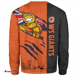 Amazing Aussie GWS GIANTS Burning Passion Of Power Scratch Style Sweatshirt