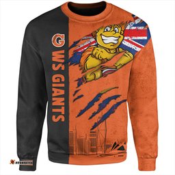 Amazing Aussie GWS GIANTS Burning Passion Of Power Scratch Style Sweatshirt