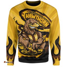 Amazing Aussie Hawthorn Premiership Series Flame Edition Sweatshirt