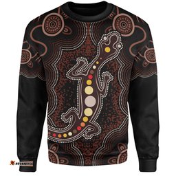 Amazing Aussie Indigenous Australian Aboriginal Aboriginal Gecko Dreaming Path Sweatshirt