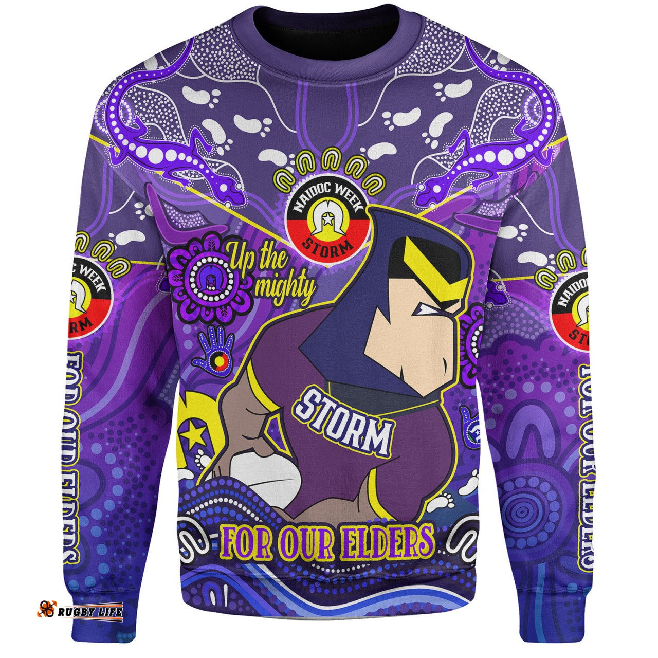 Amazing Aussie Melbourne Storm Naidoc Week Custom For Our Elders Home Jersey Sweatshirt