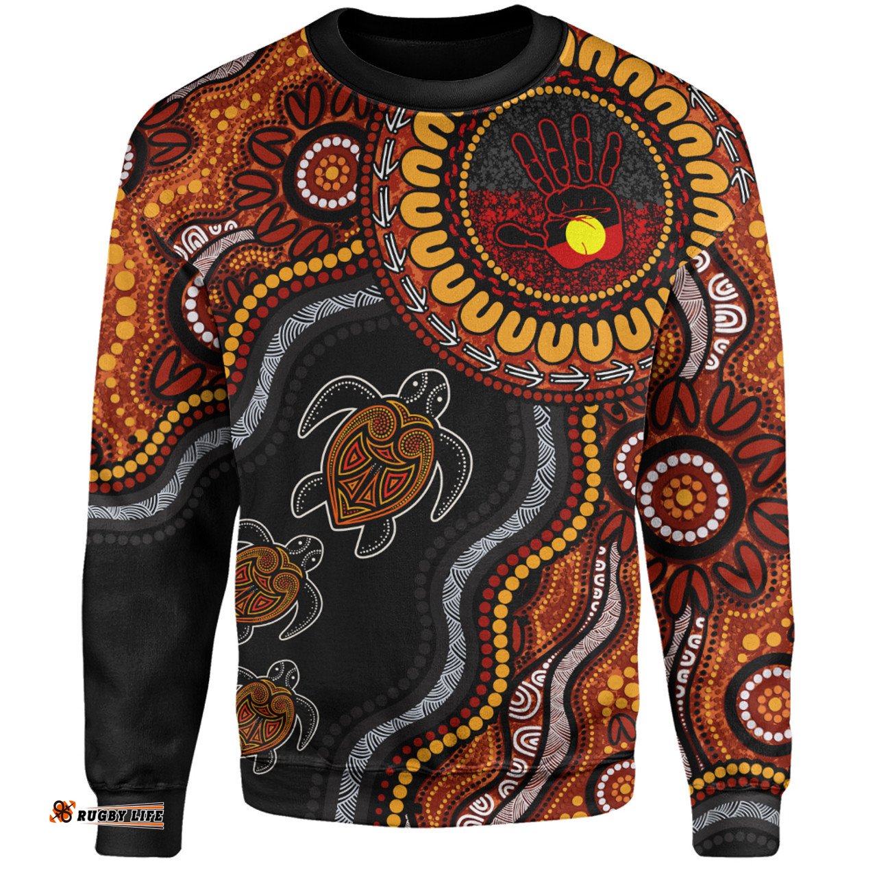 Amazing Aussie Indigenous Australian Aboriginal Hand Of The Land Heart Of The Sea Sweatshirt