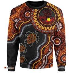 Amazing Aussie Indigenous Australian Aboriginal Hand Of The Land Heart Of The Sea Sweatshirt