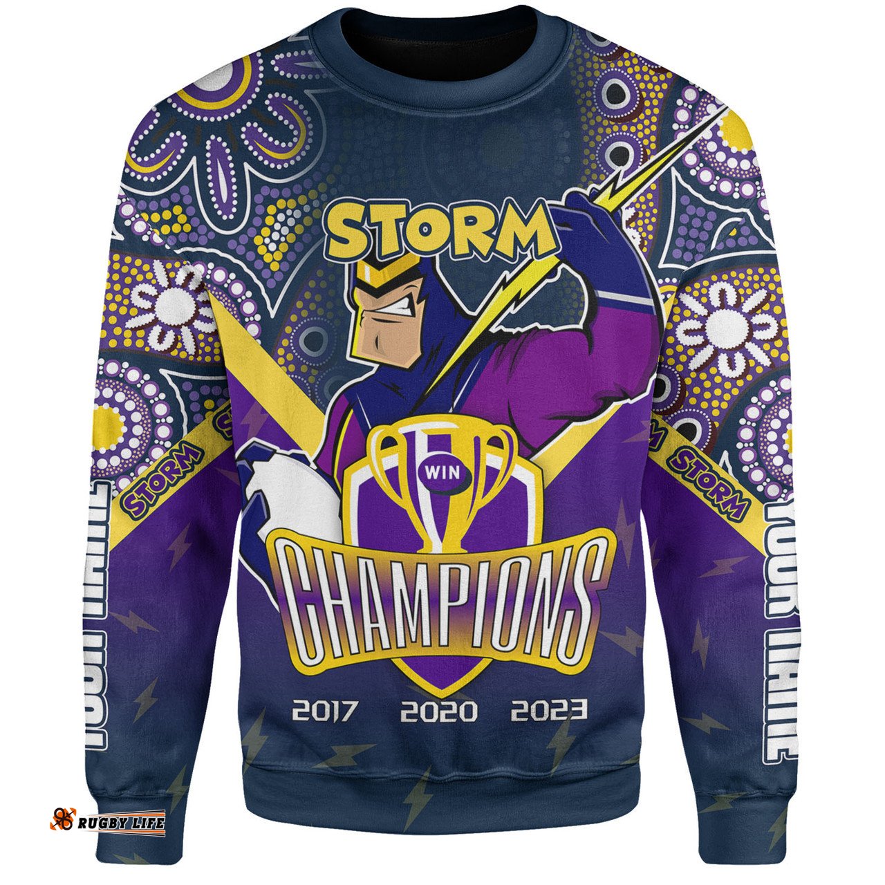 Amazing Aussie Melbourne Storm Custom Talent Win Games But Teamwork And Intelligence Win Championships With Aboriginal Style Sweatshirt